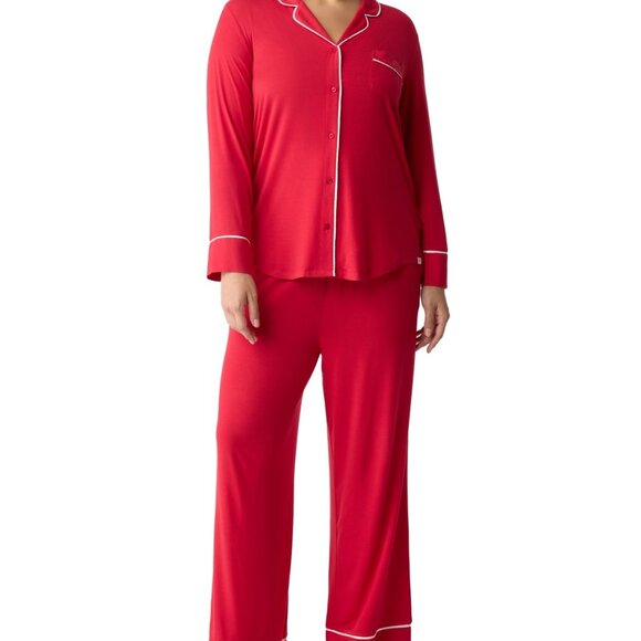 #47 Gap GapBody Women's Jersey Long-Sleeve Pajama Set - Red - Picture 2 of 2
